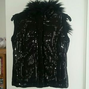 Aeropostale black sequined vest